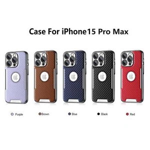 For iPhone 15 Plus 14 Pro Carbon Fiber Plating Slim Magnetic Camera Lens Case - Picture 1 of 21