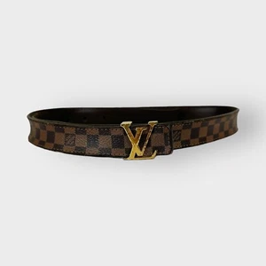 Authentic Louis Vuitton Belt Brown Monogram Thin LV Buckle size 85/34 - Picture 1 of 13