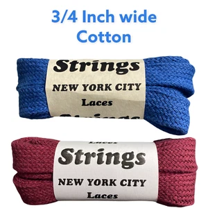 Shoe Laces  Fat Wide-45 inch`- 2 pair Shoelaces Cotton New from 80S Vintage - Picture 1 of 1