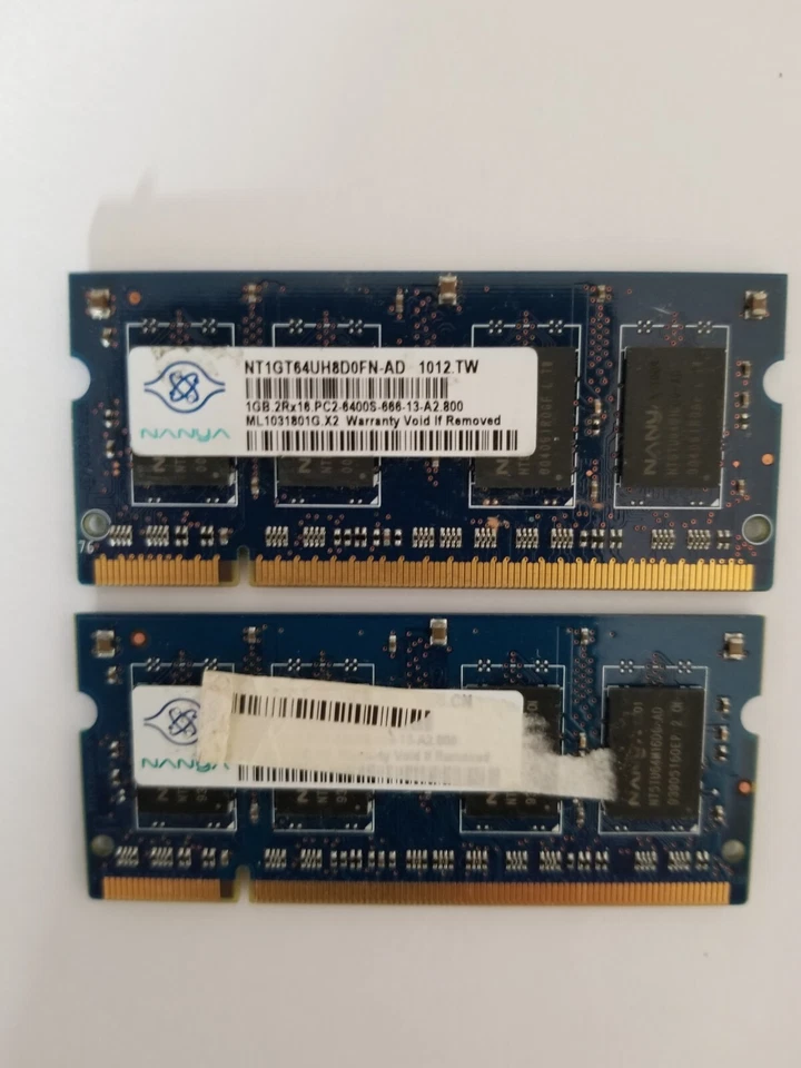 2GB (2x1GB) PC2 DDR2 Sodimm Laptop RAM Memory  - Image 1 of 1