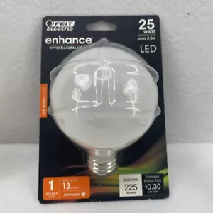 (Feit Electric Enhance G25 LED Light Bulb 60W 2700K 500 Lumens Dimmable - Picture 1 of 4