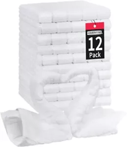 Microfiber Washcloths Face Towel, 12 Pack White Towels Fingertip Washcloth, S... - Picture 1 of 3