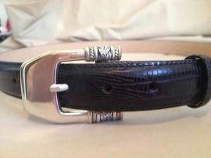 Cinturón de piel de becerro italiano negro para hombre talla XL TH - Imagen 1 de 2