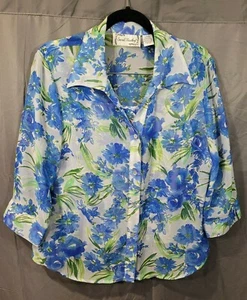 Vintage Sarah Bentley Women's Top Shirt Blouse Shirt & Camisole Size L Layered - Picture 1 of 7