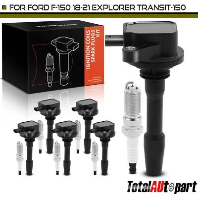 Bobina de encendido 6 piezas + 6 piezas bujía de iridio para Ford F-150 Explorer Transit-150 Foto 1 de 4