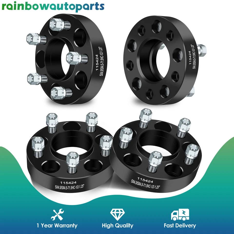 4PC 1.25" Hubcentric 5x4.5 5x114.3 Wheel Spacers for Jeep Wrangler Jeep Liberty - Image 1 of 4