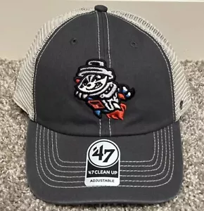 Rocket City Trash Pandas MiLB ‘47 Clean Up Gray Adjustable Trawler Mesh Hat Cap - Picture 1 of 8