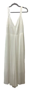 Vince Casual Women Sleeveless High Waist V Neck Flowy Pleated Midi Dress Size 10 - Picture 1 of 6