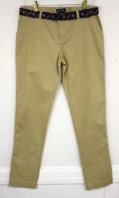 Ralph Lauren Marrón Caqui Chinos Niñas Talla 16 Pantalones Cinturón con Herradura Caballo Foto 1 de 4