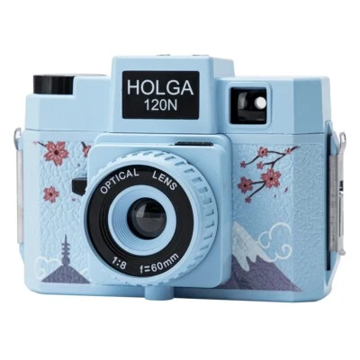HOLGA 120N Blue Blossom Lomo fotocamera medio formato pellicola nuova Regno Unito stock 120 N Holga