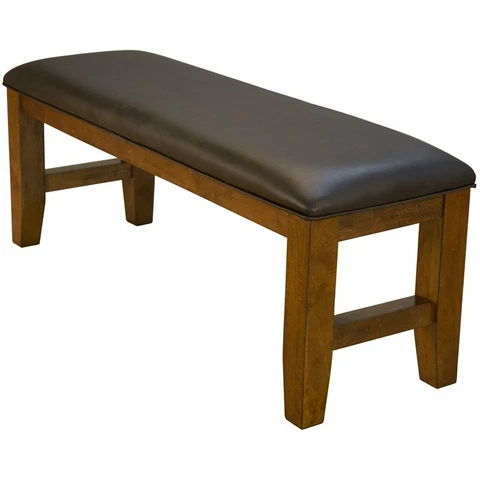 A-America Mason Modern Rustic Faux Leather Upholstered Dining Bench ni Mango Cover