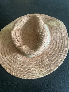 Madewell Women's Packable Braided Straw Hat Warm Nutmeg Size M/L NEW Pink Beach - Picture 1 of 3