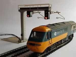 More details for model railway 2 track underside signal gantry with catenaries 1.76 oo gauge
