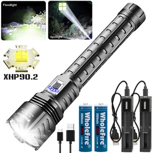 Tactical LED Flashlight Rechargeable Torch Super Bright Zoom P90.2 Lamp Camping - Picture 1 of 14