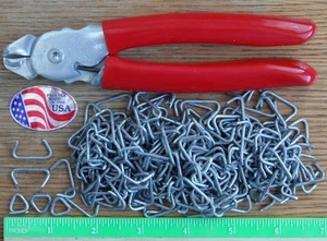 Alicates de anillo de cerdo y 200 anillos de 3/4" accesorios jaula tapicería afilada - Imagen 1 de 8