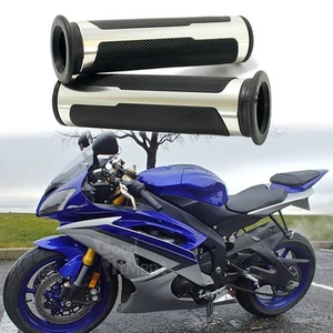 Motorcycle CNC Handlebar Gel 7/8" Hand Grips Silver For Suzuki GSXR600 GSXR750 - Bild 1 von 9