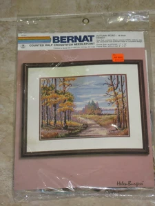 BERNAT - Autumn Road - Counted Half Cross Stitch Needlepoint - NEW Vintage - Picture 1 of 1