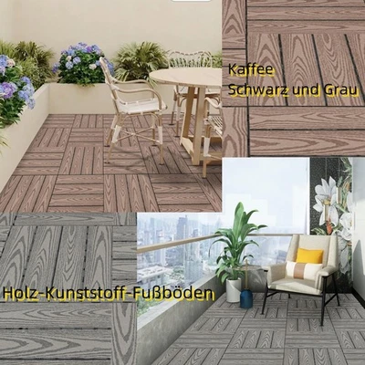 22pcs Terrassendielen WPC-Terrassenplatten Holz-Kunststoff-Fußböden 30x30cm - Bild 1 von 4
