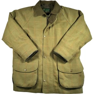 Hide Park Country Tweed Jacket Men's XL Check Wool Waterproof Lined Green - Picture 1 of 16