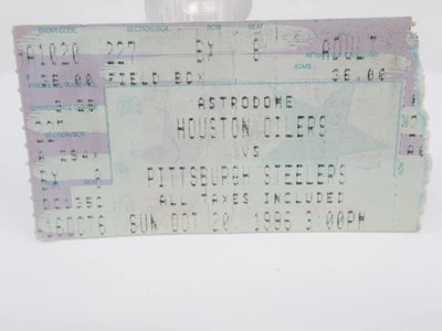 Ticket Stub Houston Oilers vs Pittsburgh Steelers Astrodome 1996 - Image 1 of 2