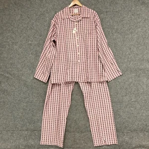 VINTAGE Henry Bucks Pyjamas Mens Size XL Pink Black Check 90s Cotton 50133 - Bild 1 von 11