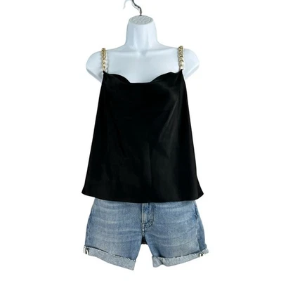 Blusa sin mangas Alice + Olivia talla grande negra Harmony drapeada sin mangas Foto 1 de 4