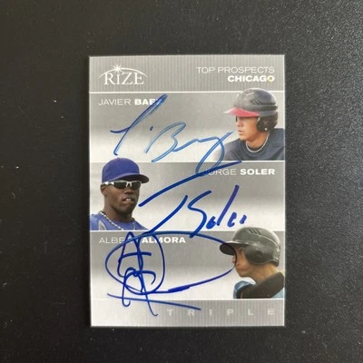  Javier Báez FIRMADO 2012 Leaf Rize Draft Top Prospects Baez Soler Almora AUTO  Foto 1 de 2