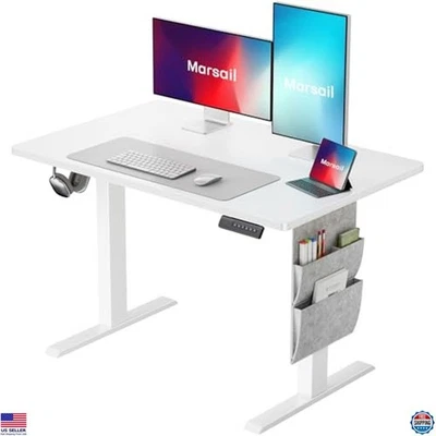 Marsail 40x24 mesa elétrica ajustável altura de pé com bolsa de armazenamento, 4 - Imagem 1 de 4
