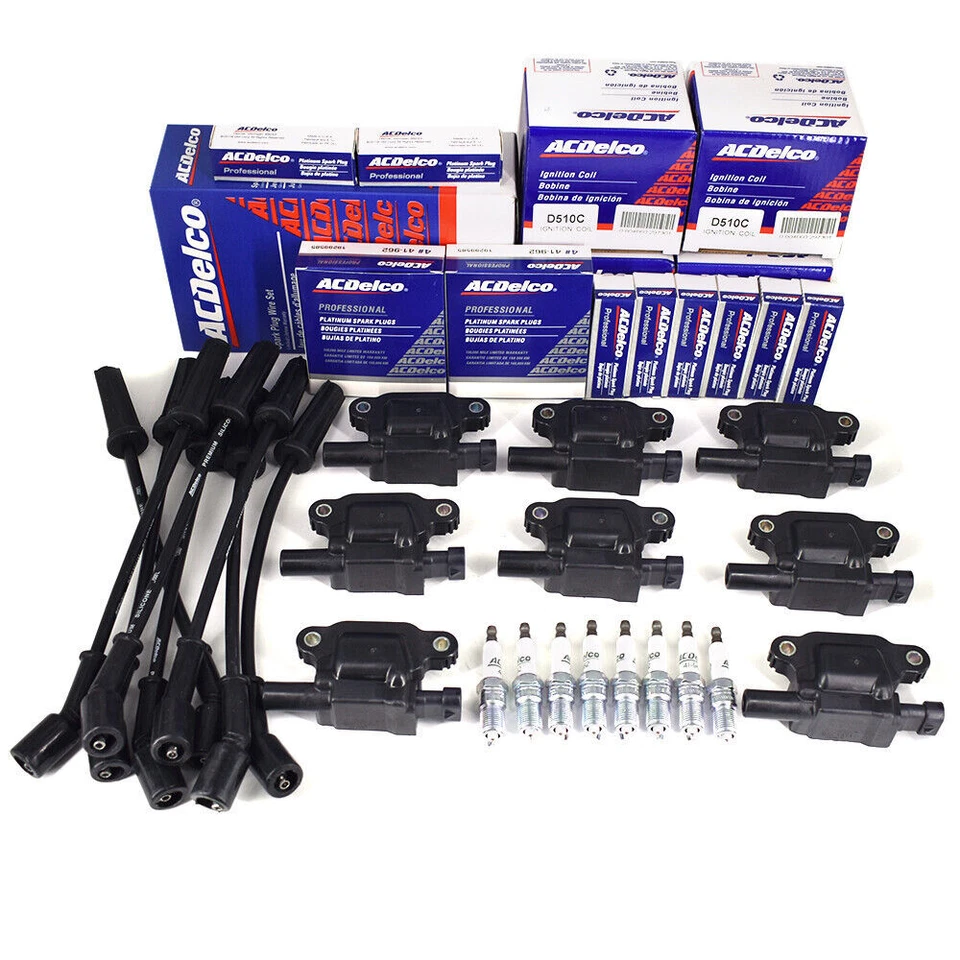 Ignition Coil Spark Plug Wire Kit 8X UF413 41-110 9748UU For Chevy GMC 5.3L 6.2L - Image 1 of 4