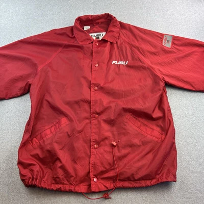 Vintage FUBU Jacket Mens XL Red Snap Button Windbreaker Vented Y2K Hip Hop Adult - Image 1 of 4