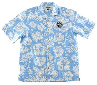NWT Edwards Puget Sound Water Polo League White Blue Floral Hawaiian Shirt Men M - Image 1 of 4