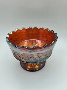 Plato de postre Dugan Carnaval con patas de vidrio hoja de arce cola de pavo real/tazón de bayas - Imagen 1 de 13