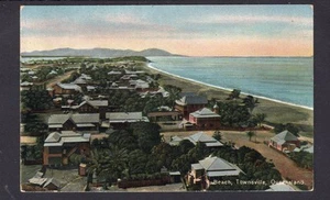 Townsville Beach colour postcard scene 1912 use - Bild 1 von 2