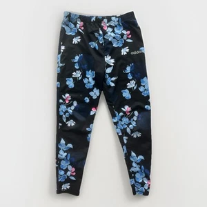 Adidas Girls Leggings Size 6 Floral print. Soft silky material - Picture 1 of 5