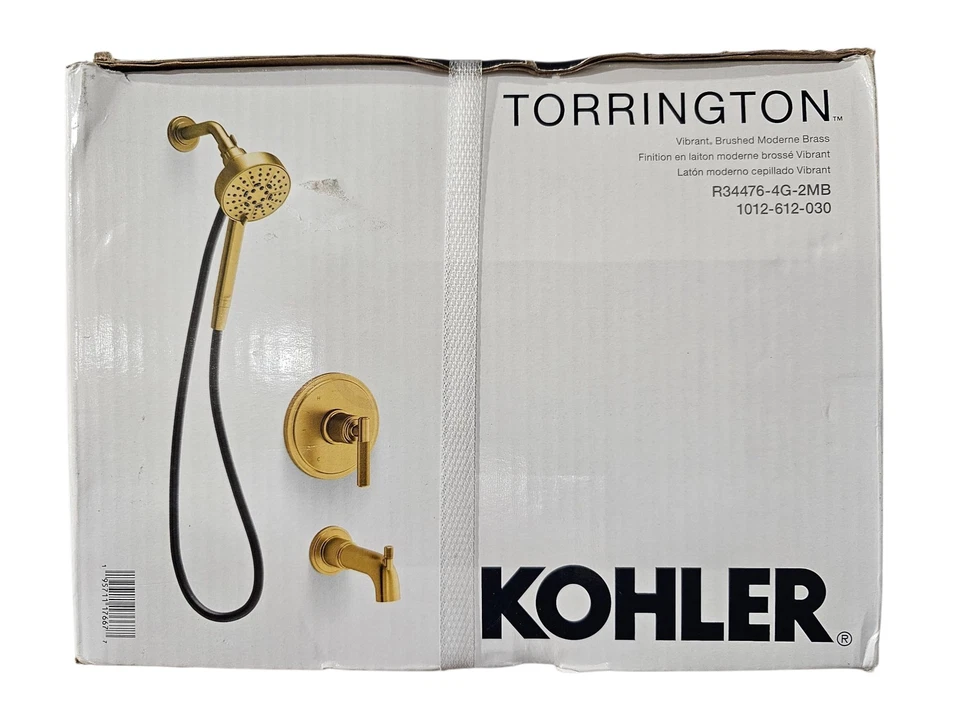 KOHLER Torrington 3-Spray Tub Shower Faucet in Vibrant Brushed Moderne Brass - Image 1 of 2