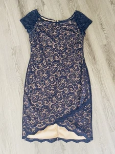 Vestido Bisou Bisou Funda de Encaje Cóctel Midi Talla 16 Moody Romántico Bodycon Y2K - Imagen 1 de 10