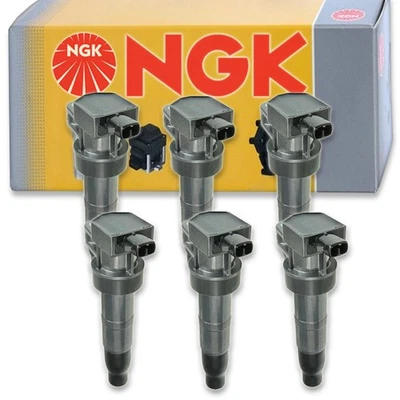 6 pc NGK Ignition Coils for 2015-2017 Kia K900 3.8L V6 Spark Plug Wire Boot  ux - Image 1 of 4