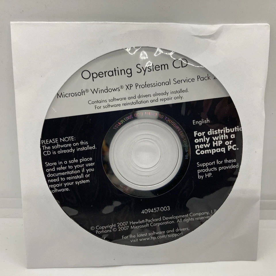 HP Compaq Windows XP Professional SP2 Service Pack 2, CD del sistema operativo Foto 1 de 1