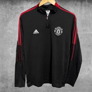 Manchester United Adidas 2015 Black Red Stripes Trainingsjacke Herren Größe L » - Bild 1 von 3