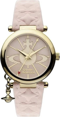 vivienne westwood orb II VV006PKPK pink leather ladies gold 32mm watch - Image 1 of 3