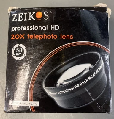 Zeikos ZE-2X58B Professional HD 2.0x Telephoto Lens Black Ultra Sharp - Image 1 of 4