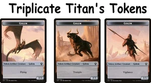 3x (1/ea) MTG - Triplicate Titan's Golem Tokens Lot #25/26/27 - Commander 2021 - Picture 1 of 1