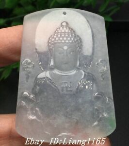 2.3'' China Natural Ice Jadeit Smaragd Shakyamuni Sakyamuni Buddha Anhänger