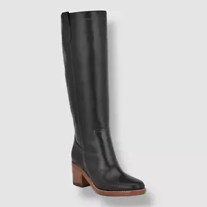 Nine West Womens Black Hecee Block Heel Round Toe Knee High Boots Shoe Size 11M - Picture 1 of 5