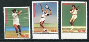 PARAGUAY 1986, CELEBRIDADES DEPORTIVAS: FAMOSOS TENISTAS, Scott C638-C640, montado sin montar o nunca montado - Imagen 1 de 1