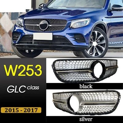Rejilla de parachoques delantera negra diamante para Mercedes-Benz W253 GLC220 250 300 2015-17 Foto 1 de 4