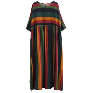 Damen Rainbow Einfarbig Lang Maxi Kleid Baumwolle Mischung Strand Locker Baggy - Bild 1 von 9