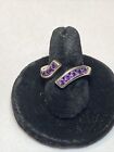 VIBRANT PURPLE GENUINE AMETHYST CHANNEL SET BYPASS 925 RING 7 3/4