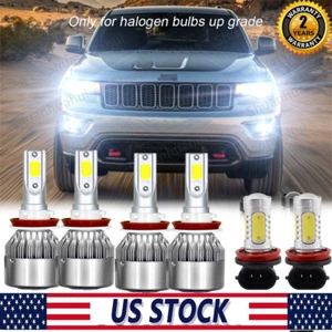 For Jeep Grand Cherokee 2019 2020 2021 6000K LED Headlight Fog Light Bulbs Combo - Foto 1 di 12