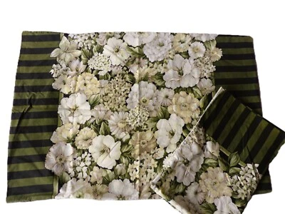 sheridan white green floral reversible cotton pillow cases x 2 - Image 1 of 2